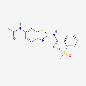 molecular formula C17H15N3O4S2 B2518507 N-(6-acetamido-1,3-benzothiazol-2-yl)-2-methanesulfonylbenzamide CAS No. 896361-25-4