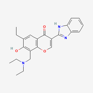 molecular formula C23H25N3O3 B2518509 3-(1H-benzo[d]imidazol-2-yl)-8-((diethylamino)methyl)-6-ethyl-7-hydroxy-4H-chromen-4-one CAS No. 222716-53-2