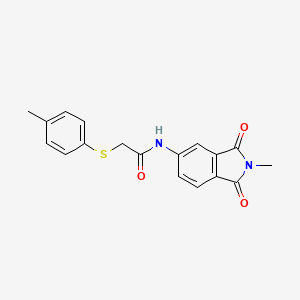 molecular formula C18H16N2O3S B2518519 N-(2-methyl-1,3-dioxoisoindol-5-yl)-2-(4-methylphenyl)sulfanylacetamide CAS No. 895455-86-4
