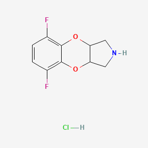 molecular formula C10H10ClF2NO2 B2518531 10,13-Difluoro-2,8-dioxa-5-azatricyclo[7.4.0.0,3,7]trideca-1(9),10,12-triene hydrochloride CAS No. 1909318-59-7