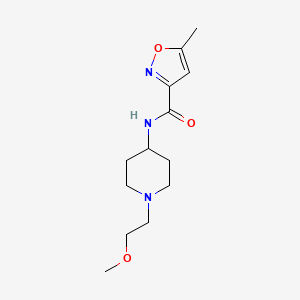 molecular formula C13H21N3O3 B2518544 N-[1-(2-METHOXYETHYL)PIPERIDIN-4-YL]-5-METHYL-1,2-OXAZOLE-3-CARBOXAMIDE CAS No. 1421478-08-1