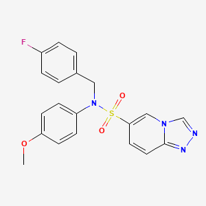 molecular formula C20H17FN4O3S B2518547 N-[(4-fluorophenyl)methyl]-N-(4-methoxyphenyl)-[1,2,4]triazolo[4,3-a]pyridine-6-sulfonamide CAS No. 1251592-87-6