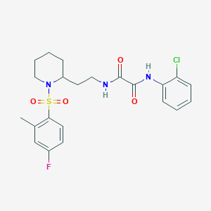 molecular formula C22H25ClFN3O4S B2518581 N'-(2-chlorophenyl)-N-{2-[1-(4-fluoro-2-methylbenzenesulfonyl)piperidin-2-yl]ethyl}ethanediamide CAS No. 898461-67-1