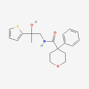 molecular formula C19H23NO3S B2518587 N-[2-HYDROXY-2-(THIOPHEN-2-YL)PROPYL]-4-PHENYLOXANE-4-CARBOXAMIDE CAS No. 1351658-77-9