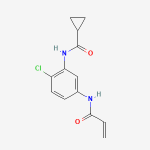 molecular formula C13H13ClN2O2 B2518588 N-[2-Chloro-5-(prop-2-enoylamino)phenyl]cyclopropanecarboxamide CAS No. 2411304-72-6