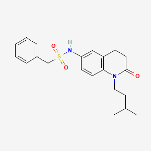 molecular formula C21H26N2O3S B2518629 N-(1-isopentyl-2-oxo-1,2,3,4-tetrahydroquinolin-6-yl)-1-phenylmethanesulfonamide CAS No. 941956-02-1