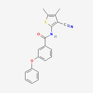 molecular formula C20H16N2O2S B2518655 N-(3-cyano-4,5-dimethylthiophen-2-yl)-3-phenoxybenzamide CAS No. 896303-98-3