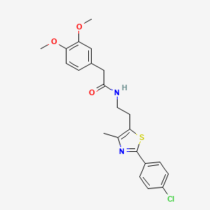 molecular formula C22H23ClN2O3S B2518672 N-(2-(2-(4-chlorophenyl)-4-methylthiazol-5-yl)ethyl)-2-(3,4-dimethoxyphenyl)acetamide CAS No. 933200-06-7