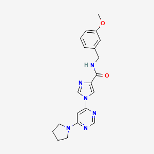 molecular formula C20H22N6O2 B2518677 N-[(3-methoxyphenyl)methyl]-1-[6-(pyrrolidin-1-yl)pyrimidin-4-yl]-1H-imidazole-4-carboxamide CAS No. 1251560-64-1