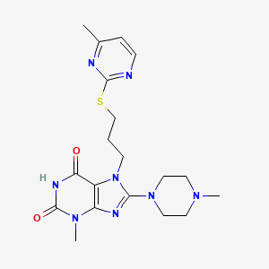 3-methyl-8-(4-methylpiperazin-1-yl)-7-(3-((4-methylpyrimidin-2-yl)thio)propyl)-3,7-dihydro-1H-purine-2,6-dione