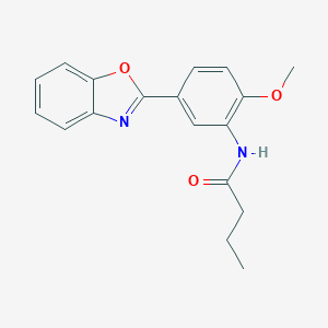 molecular formula C18H18N2O3 B251869 N-[5-(1,3-benzoxazol-2-yl)-2-methoxyphenyl]butanamide 