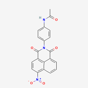 molecular formula C20H13N3O5 B2518690 N-(4-{8-nitro-2,4-dioxo-3-azatricyclo[7.3.1.0^{5,13}]trideca-1(12),5,7,9(13),10-pentaen-3-yl}phenyl)acetamide CAS No. 42340-37-4