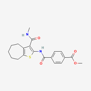 molecular formula C20H22N2O4S B2518691 methyl 4-{[3-(methylcarbamoyl)-4H,5H,6H,7H,8H-cyclohepta[b]thiophen-2-yl]carbamoyl}benzoate CAS No. 893126-92-6