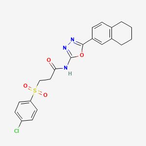 3-((4-chlorophenyl)sulfonyl)-N-(5-(5,6,7,8-tetrahydronaphthalen-2-yl)-1,3,4-oxadiazol-2-yl)propanamide