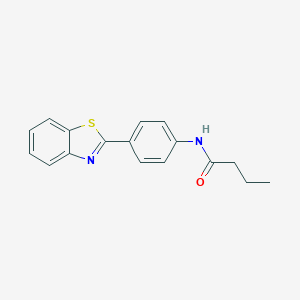 molecular formula C17H16N2OS B251870 N-[4-(1,3-benzothiazol-2-yl)phenyl]butanamide 