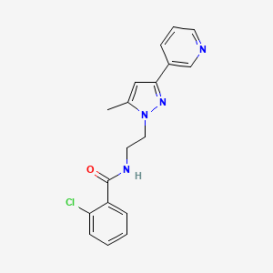 2-chloro-N-(2-(5-methyl-3-(pyridin-3-yl)-1H-pyrazol-1-yl)ethyl)benzamide