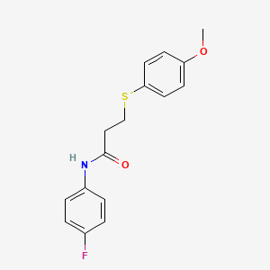 N-(4-fluorophenyl)-3-((4-methoxyphenyl)thio)propanamide