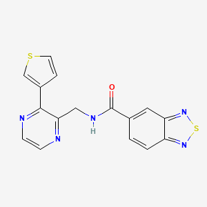 N-((3-(thiophen-3-yl)pyrazin-2-yl)methyl)benzo[c][1,2,5]thiadiazole-5-carboxamide