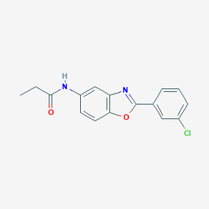 molecular formula C16H13ClN2O2 B251871 N-[2-(3-chlorophenyl)-1,3-benzoxazol-5-yl]propanamide 