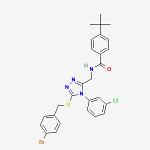 N-[[5-[(4-bromophenyl)methylsulfanyl]-4-(3-chlorophenyl)-1,2,4-triazol-3-yl]methyl]-4-tert-butylbenzamide