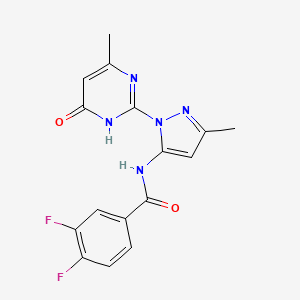 3,4-difluoro-N-(3-methyl-1-(4-methyl-6-oxo-1,6-dihydropyrimidin-2-yl)-1H-pyrazol-5-yl)benzamide