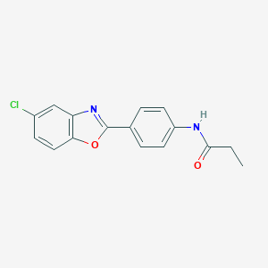 molecular formula C16H13ClN2O2 B251872 N-[4-(5-chloro-1,3-benzoxazol-2-yl)phenyl]propanamide 