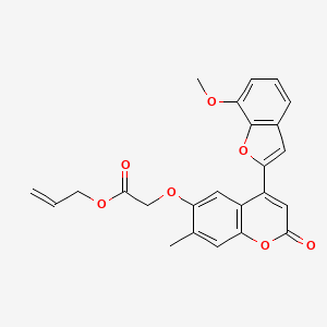 molecular formula C24H20O7 B2518721 allyl 2-((4-(7-methoxybenzofuran-2-yl)-7-methyl-2-oxo-2H-chromen-6-yl)oxy)acetate CAS No. 898415-90-2