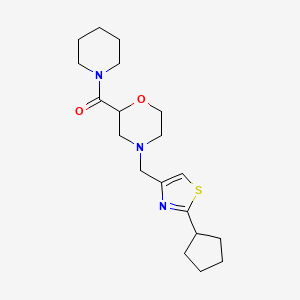 [4-[(2-Cyclopentyl-1,3-thiazol-4-yl)methyl]morpholin-2-yl]-piperidin-1-ylmethanone