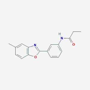 molecular formula C17H16N2O2 B251873 N-[3-(5-methyl-1,3-benzoxazol-2-yl)phenyl]propanamide 