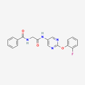 N-(2-((2-(2-fluorophenoxy)pyrimidin-5-yl)amino)-2-oxoethyl)benzamide