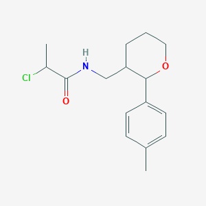2-Chloro-N-[[2-(4-methylphenyl)oxan-3-yl]methyl]propanamide