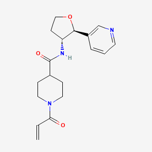 molecular formula C18H23N3O3 B2518754 rac-1-(prop-2-enoyl)-N-[(2R,3S)-2-(pyridin-3-yl)oxolan-3-yl]piperidine-4-carboxamide CAS No. 2361706-01-4
