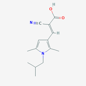 molecular formula C14H18N2O2 B2518759 2-cyano-3-[2,5-dimethyl-1-(2-methylpropyl)-1H-pyrrol-3-yl]prop-2-enoic acid CAS No. 730949-73-2