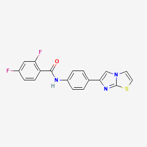 molecular formula C18H11F2N3OS B2518761 2,4-difluoro-N-(4-(imidazo[2,1-b]thiazol-6-yl)phenyl)benzamide CAS No. 801266-80-8