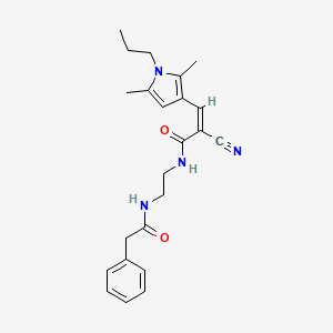 (Z)-2-cyano-3-(2,5-dimethyl-1-propylpyrrol-3-yl)-N-[2-[(2-phenylacetyl)amino]ethyl]prop-2-enamide