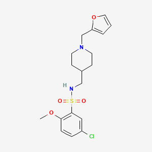 molecular formula C18H23ClN2O4S B2518770 5-chloro-N-((1-(furan-2-ylmethyl)piperidin-4-yl)methyl)-2-methoxybenzenesulfonamide CAS No. 953140-45-9