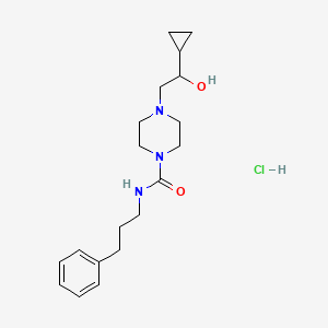 molecular formula C19H30ClN3O2 B2518777 4-(2-cyclopropyl-2-hydroxyethyl)-N-(3-phenylpropyl)piperazine-1-carboxamide hydrochloride CAS No. 1396793-75-1