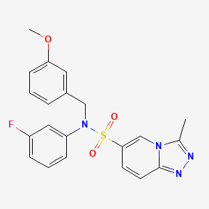 molecular formula C21H19FN4O3S B2518781 N-(3-fluorophenyl)-N-[(3-methoxyphenyl)methyl]-3-methyl-[1,2,4]triazolo[4,3-a]pyridine-6-sulfonamide CAS No. 1251678-55-3