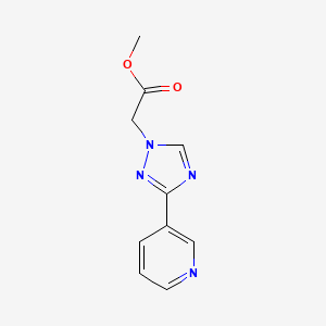 molecular formula C10H10N4O2 B2518782 Methyl 2-(3-(pyridin-3-yl)-1H-1,2,4-triazol-1-yl)acetate CAS No. 1416339-39-3