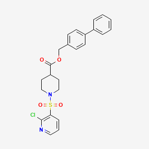 molecular formula C24H23ClN2O4S B2518788 {[1,1'-Biphenyl]-4-yl}methyl 1-[(2-chloropyridin-3-yl)sulfonyl]piperidine-4-carboxylate CAS No. 1110897-36-3