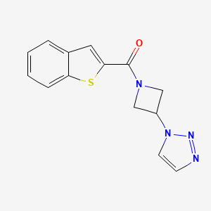 molecular formula C14H12N4OS B2518793 (3-(1H-1,2,3-triazol-1-yl)azetidin-1-yl)(benzo[b]thiophen-2-yl)methanone CAS No. 2034431-21-3