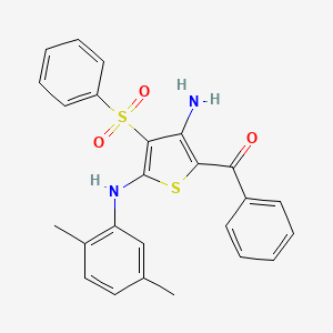 molecular formula C25H22N2O3S2 B2518828 5-BENZOYL-3-(BENZENESULFONYL)-N2-(2,5-DIMETHYLPHENYL)THIOPHENE-2,4-DIAMINE CAS No. 866865-43-2