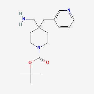 molecular formula C17H27N3O2 B2518829 tert-Butyl 4-(aminomethyl)-4-(pyridin-3-ylmethyl)piperidine-1-carboxylate CAS No. 1707361-80-5