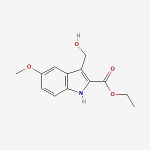 molecular formula C13H15NO4 B2518830 ethyl 3-(hydroxymethyl)-5-methoxy-1H-indole-2-carboxylate CAS No. 909370-42-9