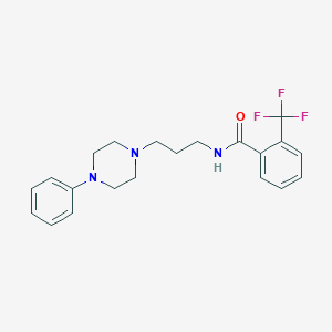 molecular formula C21H24F3N3O B2518842 N-[3-(4-phenylpiperazin-1-yl)propyl]-2-(trifluoromethyl)benzamide CAS No. 1049395-87-0
