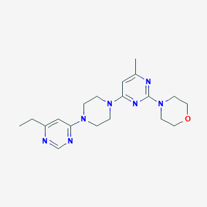 molecular formula C19H27N7O B2518848 4-{4-[4-(6-Ethylpyrimidin-4-yl)piperazin-1-yl]-6-methylpyrimidin-2-yl}morpholine CAS No. 2415552-51-9