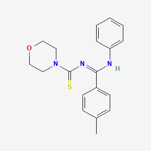 molecular formula C19H21N3OS B2518852 N-((phenylimino)(p-tolyl)methyl)morpholine-4-carbothioamide CAS No. 637746-50-0