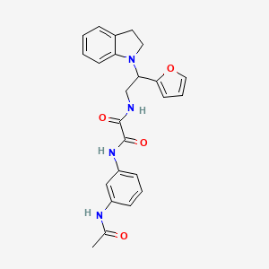 molecular formula C24H24N4O4 B2518864 N1-(3-acetamidophenyl)-N2-(2-(furan-2-yl)-2-(indolin-1-yl)ethyl)oxalamide CAS No. 898458-55-4