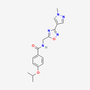 4-isopropoxy-N-((3-(1-methyl-1H-pyrazol-4-yl)-1,2,4-oxadiazol-5-yl)methyl)benzamide
