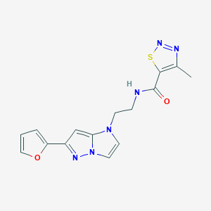 molecular formula C15H14N6O2S B2518898 N-(2-(6-(furan-2-yl)-1H-imidazo[1,2-b]pyrazol-1-yl)ethyl)-4-methyl-1,2,3-thiadiazole-5-carboxamide CAS No. 1795086-01-9